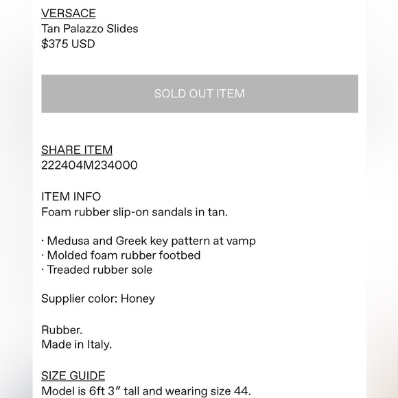 Versace tan Palazzo slides sandals size 39 - like new - Picture 7 of 7